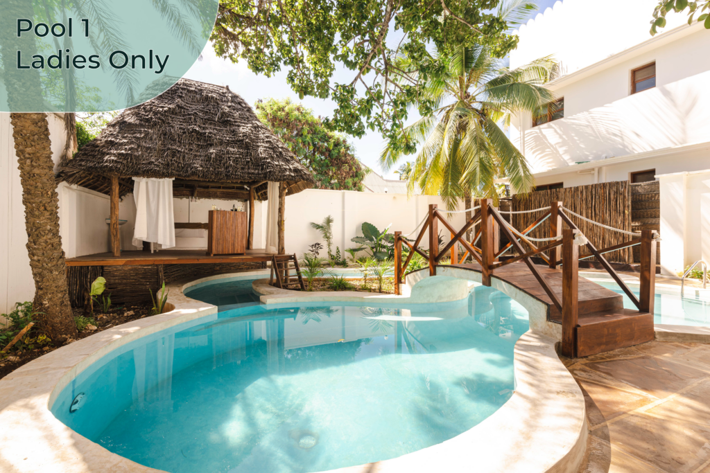 Private pool for women at Tasneem Hotel Zanzibar, designed for comfort and privacy